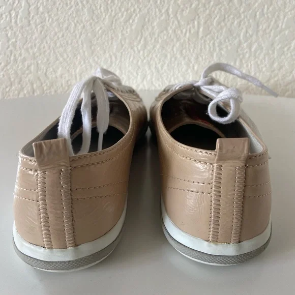 Prada Beige Nude Patent Leather Low top Sneakers - Picture 5 of 7